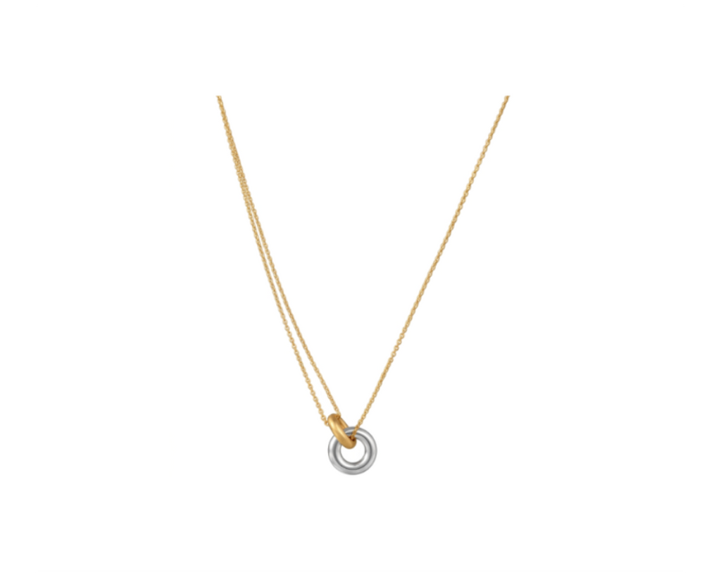 Silver Gold Circle Necklace