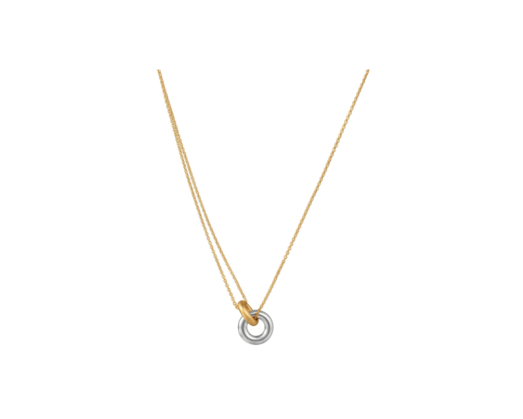Silver Gold Circle Necklace