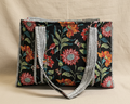 Black Floral Tote - Front