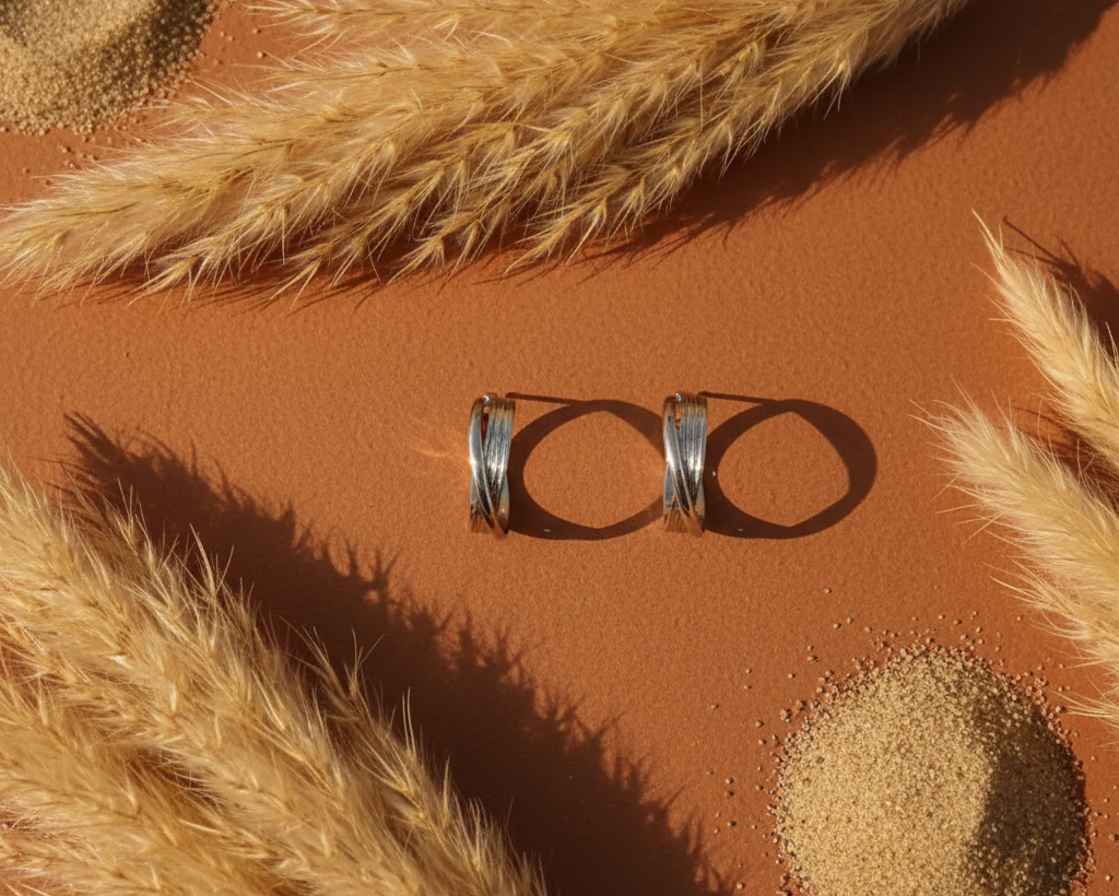 Front Facing Product Shot - Twisted Hoop Earrings