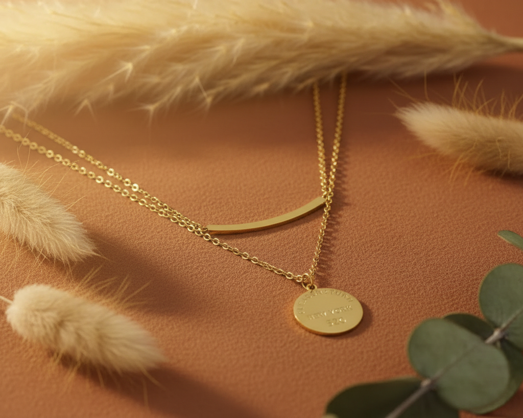 Layered Geo Bar Necklace