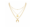 Gold Moon Coin Necklace – Pure White Background