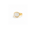 White Shell Spiral Ring on pure white background
