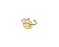 Gold sun ring on pure white background