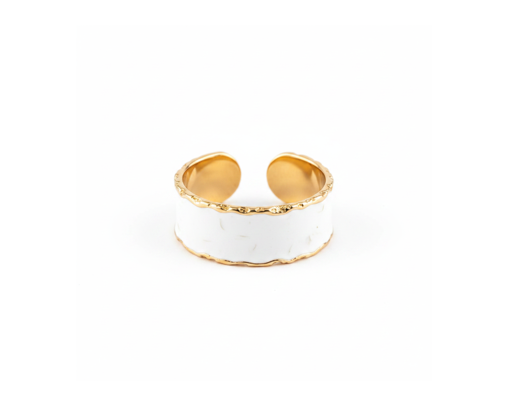 Nova White Open Ring on pure white background