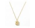 Gold Star Locket Necklace on pure white background