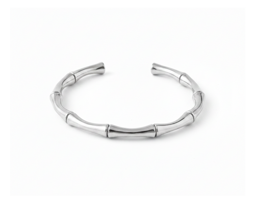 Aurora Silver Bangle on pure white background