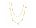 Gold Circle Charm Necklace on pure white background