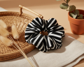 Large Classic Stripe Knit Scrunchie – Black