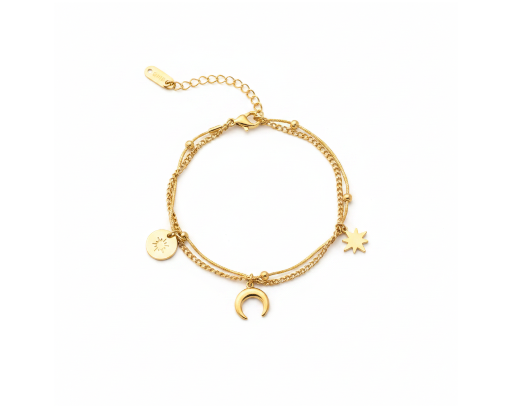Luna Charm Bracelet – Pure White Background
