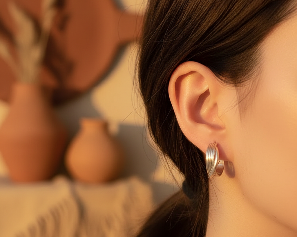 Model Ear Shot - Twisted Hoops
