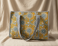 Mustard Floral Tote - Front