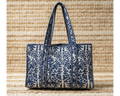 Navy Floral Tote - Side