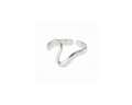 Silver Irregular Open Ring White Background