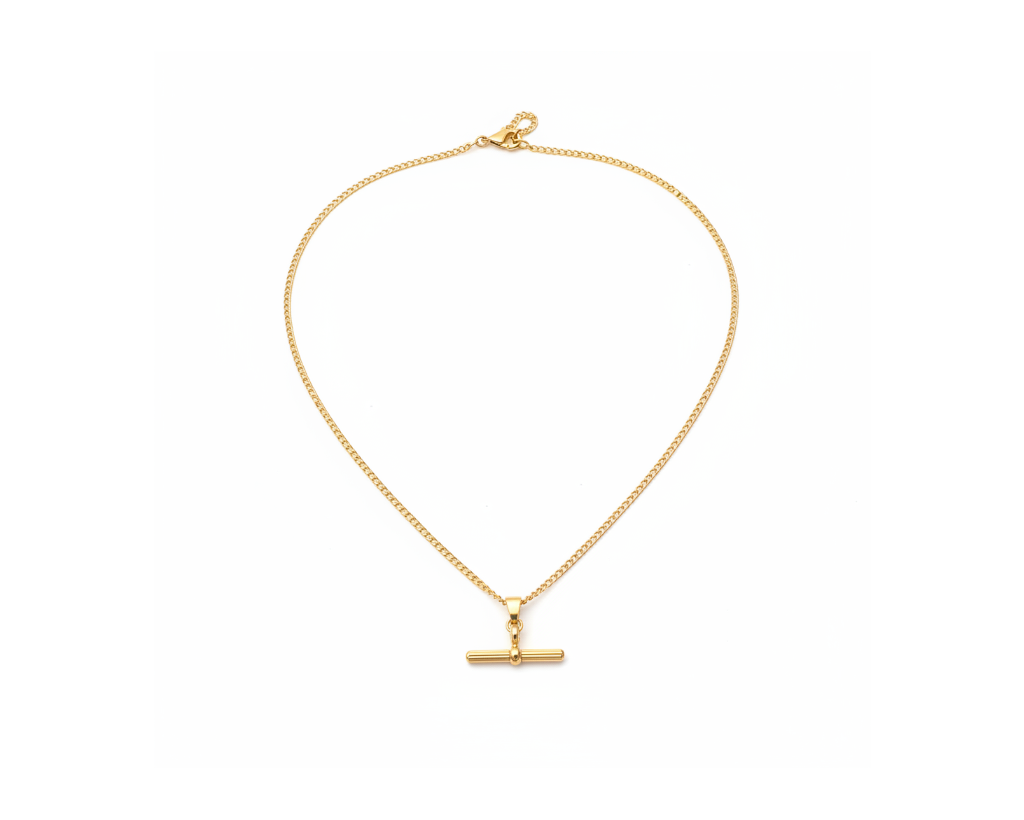 T-Bar Necklace – Pure White Background